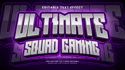 Ultimate squad gaming 3d editable text effect esports style © hiznysyahril