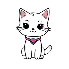 animal, cat, cute, pet, feline, kitty, isolated, happy, background, domestic, portrait, looking, design, kitten, adorable, illustration, tabby, white, face, funny, white background, vector, fur, ginge