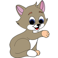 animal, cat, cute, pet, feline, kitty, isolated, happy, background, domestic, portrait, looking, design, kitten, adorable, illustration, tabby, white, face, funny, white background, vector, fur, ginge