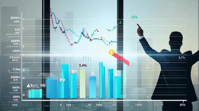 Businessman celebrating stock market downturn
