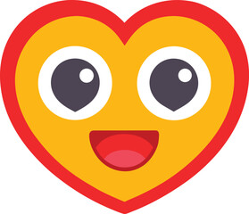 Heart eyes emoticon, expression of love and happiness