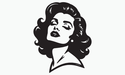 Retro Glamour Lady Silhouette Design