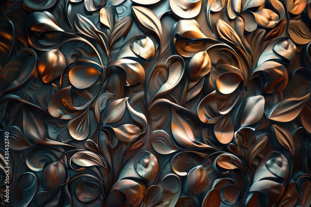 Poster wavy blue abstract texture with layered shapes. background image of 3d rendering artwork of curve li