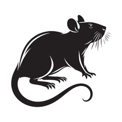 Defined silhouette of rat vector for logo and branding projects – rat silhouette – rat vector – rat illustration – silhouette of rat – rat icon

