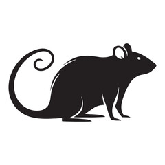 Simple rat vector silhouette designed for logo creation and digital use – rat silhouette – rat vector – rat illustration – silhouette of rat – rat icon

