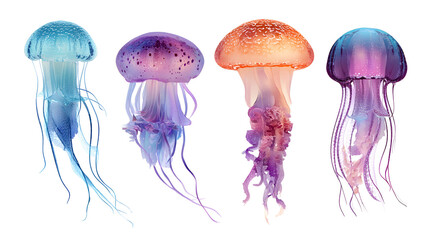 jellyfish on white background