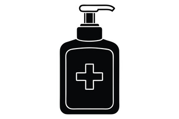 hand sanitizer bottle silhouette vector illustration