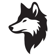 Silhouette wolf head icon of White background. vector illustration eps 10