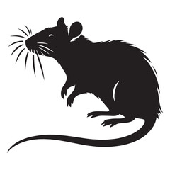 Clean-cut rat silhouette vector with refined details for logos – rat silhouette – rat vector – rat illustration – silhouette of rat – rat icon

