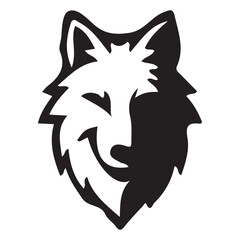 Silhouette wolf head icon of White background. vector illustration eps 10