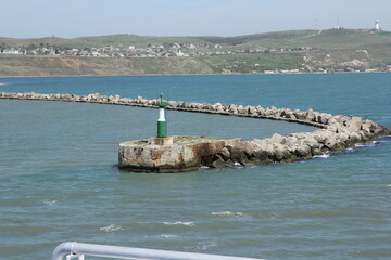 View of the Kerch Strait from the side of the ferry