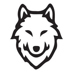 Silhouette wolf head icon of White background. vector illustration eps 10