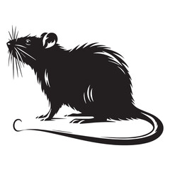Sharp-edged rat silhouette vector crafted for professional branding – rat silhouette – rat vector – rat illustration – silhouette of rat – rat icon


