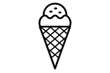 ice cream cone silhouette vector illustration