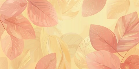 The close up picture of pink and yellow leaf and foliage with light yellow background, leaf or foliage is refers to collective leaves of plant or tree, often highlighting appearance as a group. AIG51.