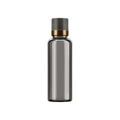 Elegant Amber Glass Bottle with Gold and Grey Cap Mockup