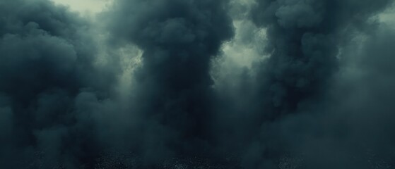 Obraz premium Dark storm clouds over city; apocalyptic background