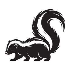 Graphic-ready skunk silhouette with crisp vector outlines – skunk silhouette – skunk vector – skunk illustration – silhouette of skunk – skunk icon

