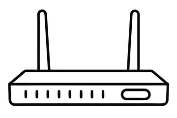 wireless router outline silhouette vector illustration