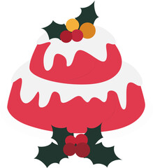 Christmas Pudding Festive Dessert Treat Holly