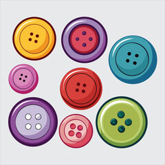 Sewing button vector art illustration.