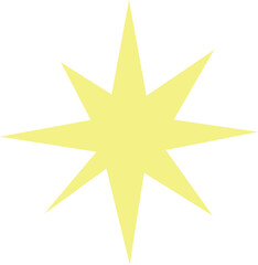 Yellow Ten-Pointed Star Shape Icon