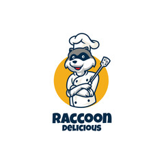 Raccoon Chef Logo Template