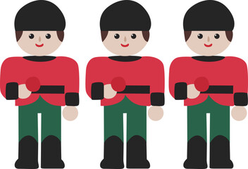 Three Cartoon Guardsmen Standing Together