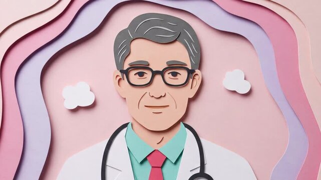 doctor with stethoscope animated illustration