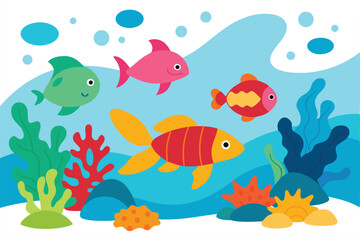Obraz premium a-vibrant-underwater-scene-with-a-variety-of-fish- 