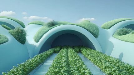 Modern indoor farm showcasing hydroponic lettuce cultivation in a bright, innovative space designed for sustainable agriculture