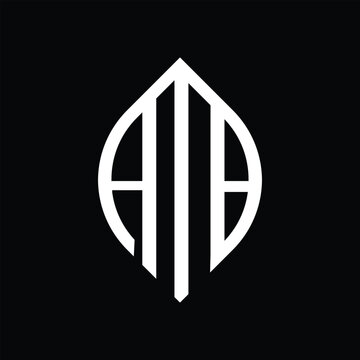 ATB letter logo design on black background.