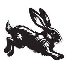 Simplified running rabbit silhouette vector for clean graphic designs – running rabbit silhouette – running rabbit vector – running rabbit illustration – silhouette of running rabbit 