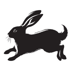 Elegant running rabbit silhouette illustration for high-end branding – running rabbit silhouette – running rabbit vector – running rabbit illustration – silhouette of running rabbit