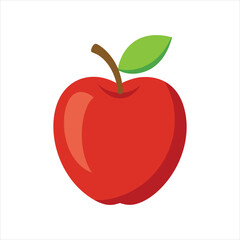Shiny Red Apple Vector Illustration