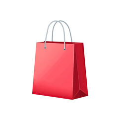 Red Shopping Bag Mockup - Isolated on Transparent Background