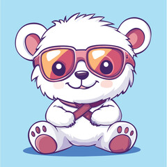 Bear mascot cute cartoon no details solid background bright