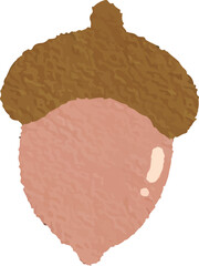 clip art cute watercolor illustration of nut, walnut, acorn autumn for background asset