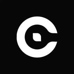 C letter logo design on black background