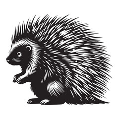 Bold-profile porcupine icon silhouette for digital branding kits – porcupine silhouette – porcupine vector – porcupine illustration – silhouette of porcupine – porcupine icon

