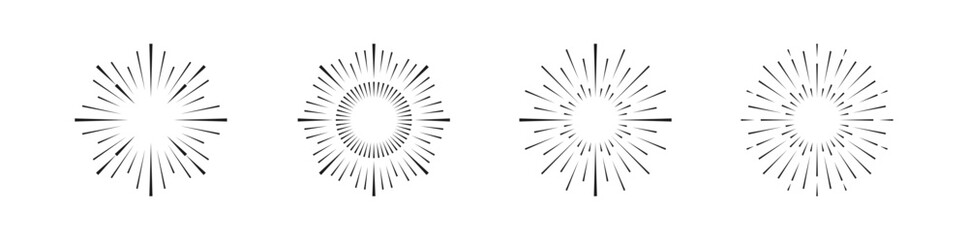 Set Hand drawn sunbursts