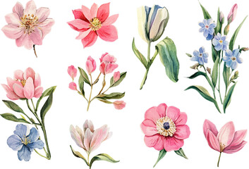 seamless background with pink flowers