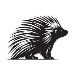 Minimalist porcupine vector illustration with sharp silhouette lines – porcupine silhouette – porcupine vector – porcupine illustration – silhouette of porcupine – porcupine icon

