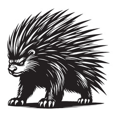 Clean porcupine silhouette vector designed for modern branding – porcupine silhouette – porcupine vector – porcupine illustration – silhouette of porcupine – porcupine icon

