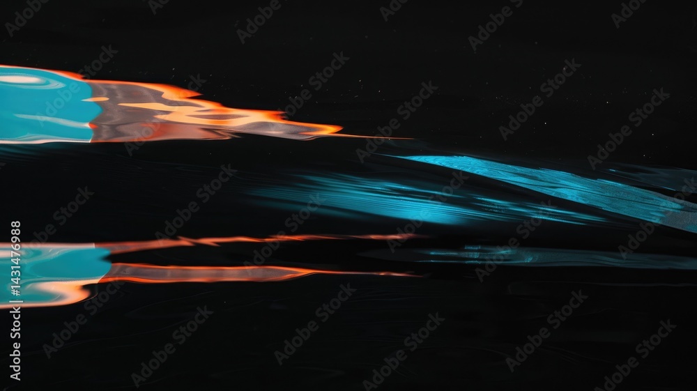 Poster abstract colorful light reflections in a dark environment. digital artwork of spectrum with vibrant 