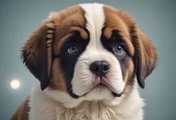 Charming Portrait of a Saint Bernard Dog