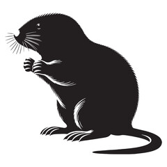 Minimalist mole vector illustration with clear silhouette lines – mole silhouette – mole vector – mole illustration – silhouette of mole – mole icon


