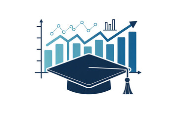 Graduation boosts career prospects signifies upward trajectory showcasing growth and success in professional life Blue gradient clean design