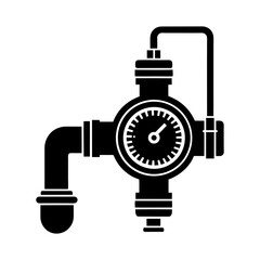 Obraz premium Flow Meter silhouette vector