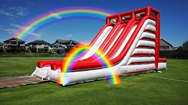 Inflatable water castle.
